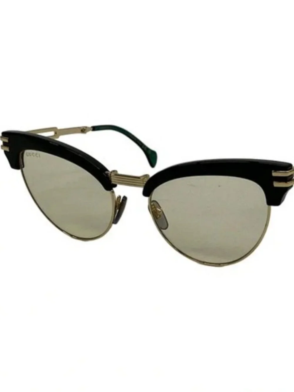 GUCCI GG1227S Black Gold Light Brown Hardware Plastic Sunglasses